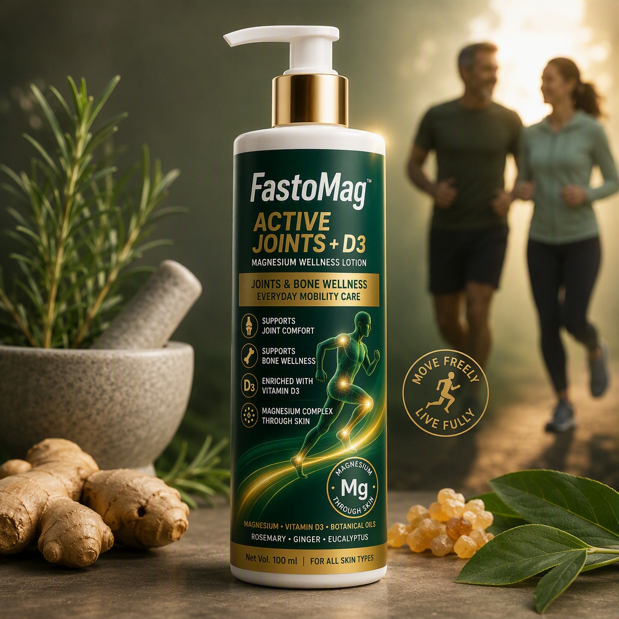 FastoMag ACTIVE JOINTS + D3 magnesium wellness lotion